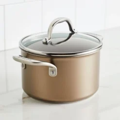Anolon Ascend 4qt Hard Anodized Nonstick Saucepot With Lid Bronze -Garden Promotional Store GUEST 6bc11e6e a7c7 43b2 a7d6 bb48f09e3f37