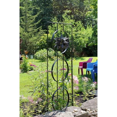 79.75" Tall Iron Modern Samara Decorative Garden Trellis Black Powder Coat Finish - Achla Designs 5 79.75" Tall Iron Modern Samara Decorative Garden Trellis Black Powder Coat Finish - Achla Designs - Image 3