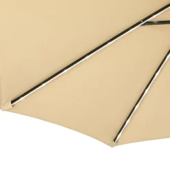 9' X 9' Mirage II Fiesta Market Patio Umbrella With Solar LED Tube Lights Champagne - Island Umbrella -Garden Promotional Store GUEST 6cbf76d6 b67a 4da6 b6d5 c3cd976ceeb5