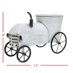 Tractor White Metal Planter - Foreside Home & Garden 14 Tractor White Metal Planter - Foreside Home & Garden -Garden Promotional Store GUEST 6cc665fe 91b1 4f0d 8fca 2c4c2998b4f8