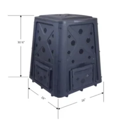 Redmon 65 Gallon Capacity Compost Bin With Snapping Lift Off Lid, 4 Door Access, And Multiple Vent Holes, For Home Gardens And Landscaping, Black 9 Redmon 65 Gallon Capacity Compost Bin With Snapping Lift Off Lid, 4 Door Access, And Multiple Vent Holes, For Home Gardens And Landscaping, Black -Garden Promotional Store GUEST 6ce363c9 4a1f 4739 805f 715a12705677