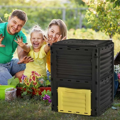 Outsunny Garden Compost Bin 80 Gallon Outdoor Large Capacity Composter Fast Create Fertile Soil Aerating Box, Easy Assembly 3 Outsunny Garden Compost Bin 80 Gallon Outdoor Large Capacity Composter Fast Create Fertile Soil Aerating Box, Easy Assembly