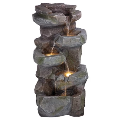 Design Toscano Rocky Peak Cascading Waterfall Garden Fountain 3 Design Toscano Rocky Peak Cascading Waterfall Garden Fountain