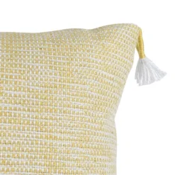 Yellow & White 18X18 Hand Woven Filled Outdoor Pillow - Foreside Home & Garden -Garden Promotional Store GUEST 6eeb1729 7377 4458 8ced f6c7aede88d1