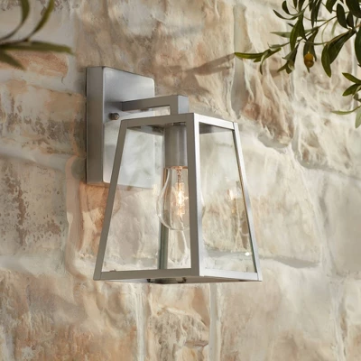 John Timberland Arrington Modern Outdoor Wall Light Fixture Silver Steel 10 3/4" Clear Glass For Post Exterior Barn Deck House Porch Yard Posts Patio 3 John Timberland Arrington Modern Outdoor Wall Light Fixture Silver Steel 10 3/4" Clear Glass For Post Exterior Barn Deck House Porch Yard Posts Patio