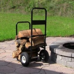 Sunnydaze Decor Sunnydaze Indoor/Outdoor Steel Rolling Firewood Log Cart Carrier With Wheels - 1/8 Face Cord - Black -Garden Promotional Store GUEST 6f96e1d9 391f 43f4 b48f 3466ecd67961