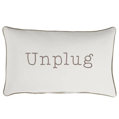 Indoor/Outdoor Unplug Embroidered Lumbar Throw Pillow - Sorra Home 10 Indoor/Outdoor Unplug Embroidered Lumbar Throw Pillow - Sorra Home - Image 8