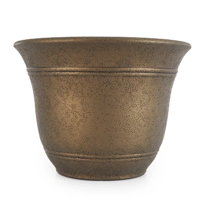 HC Companies SRA10001P02 Sierra 10 Inch Self Watering Round Weather Resistant Plastic Resin Flower Garden Planter Pot Container, Celtic Bronze 4 HC Companies SRA10001P02 Sierra 10 Inch Self Watering Round Weather Resistant Plastic Resin Flower Garden Planter Pot Container, Celtic Bronze - Image 2