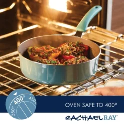 Rachael Ray Cook + Create Aluminum Nonstick Saute Pan With Lid 3qt Agave Blue -Garden Promotional Store GUEST 70dad4cb 5c9c 41b1 8e83 a9a9ba8035ee
