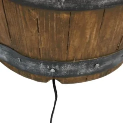 Sunnydaze Decor Sunnydaze 25"H Electric Resin Spiraling Barrel Outdoor Water Fountain With LED Lights -Garden Promotional Store GUEST 716b4dcb 7fe2 4124 88ab 21e1ff7bd44b