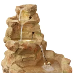 Sunnydaze Decor Sunnydaze 41"H Electric Fiberglass Stone Springs Outdoor Water Fountain With LED Lights -Garden Promotional Store GUEST 718da895 76ff 4a5a a31e 3f936bcbef4c