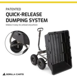 Gorilla Carts 1500 Pound Capacity Heavy Duty Poly Yard Garden Steel Dump Utility Wheelbarrow Wagon Cart With 2 In 1 Towing ATV Handle, Black 8 Gorilla Carts 1500 Pound Capacity Heavy Duty Poly Yard Garden Steel Dump Utility Wheelbarrow Wagon Cart With 2 In 1 Towing ATV Handle, Black -Garden Promotional Store GUEST 739621bc 0165 4866 8666 186ce89e7988