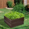 Costway 2 Pcs 48.5'' Raised Garden Bed Square Plant Box Planter Flower Vegetable Brown -Garden Promotional Store GUEST 740146fe 7883 4862 8677 4a2d1f61ea42