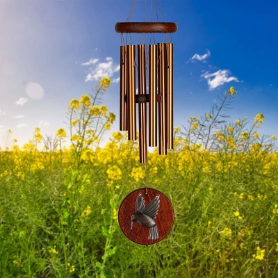 Woodstock Wind Chimes Signature Collection, Woodstock Habitats Chime, Teak 17'' Hummingbird Wind Chime HCTH 3 Woodstock Wind Chimes Signature Collection, Woodstock Habitats Chime, Teak 17'' Hummingbird Wind Chime HCTH