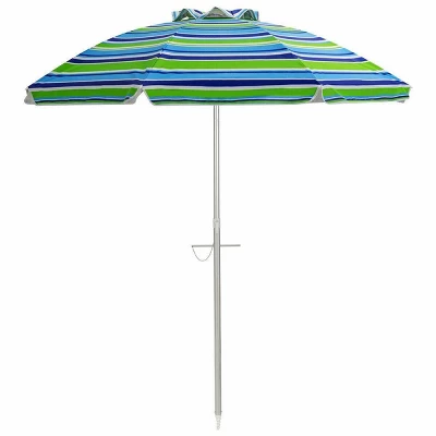 6.5' X 6.5' Portable Sunshade Beach Umbrellas With Tilt Aluminum Pole And Carrying Bag - Wellfor 17 6.5' X 6.5' Portable Sunshade Beach Umbrellas With Tilt Aluminum Pole And Carrying Bag - Wellfor - Image 15