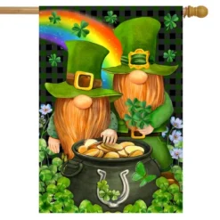 Briarwood Lane Irish Gnomes St. Patrick's Day House Flag 28" X 40