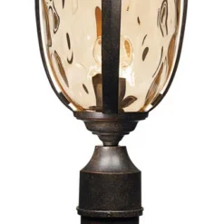 John Timberland Outdoor Post Light Fixture LED Veranda Bronze 33" Clear Hammered Glass For Exterior House Porch Patio Garden Yard -Garden Promotional Store GUEST 7676e52e 021d 40a1 84ba ae54216b2f9c