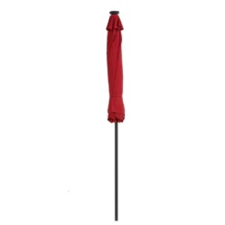 9' X 9' Solar LED Patio Umbrella With Tilt Adjustment And Crank Lift Red - Wellfor