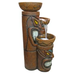 Design Toscano Cascading Aloha Tiki Three-Bowl Garden Fountain - Multicolored -Garden Promotional Store GUEST 77dbcf88 2cef 47b7 a4a4 a57f7512d690