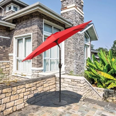 7.5' X 7.5' Outdoor Patio Umbrella With Button Tilt And Crank - Wellfor 14 7.5' X 7.5' Outdoor Patio Umbrella With Button Tilt And Crank - Wellfor - Image 12