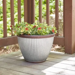 Southern Patio HDR-046868 20.5 Inch Diameter Rustic Resin Indoor Outdoor Garden Planter Urn Pot For Flowers, Herbs, And Flowers -Garden Promotional Store GUEST 79e5b03d fff8 49ff 848f 85a723101ea9