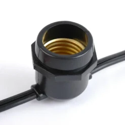 Novelty Lights Edison Outdoor String Lights With 25 In-Line Sockets Black Wire 37.5 Feet