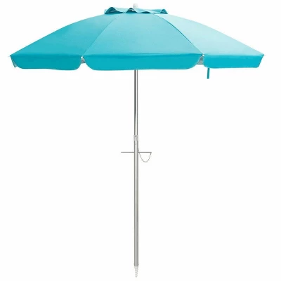6.5' X 6.5' Portable Sunshade Beach Umbrellas With Tilt Aluminum Pole And Carrying Bag - Wellfor 13 6.5' X 6.5' Portable Sunshade Beach Umbrellas With Tilt Aluminum Pole And Carrying Bag - Wellfor - Image 11