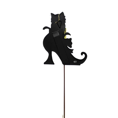 Halloween Cat In Witch's Shoe - One Garden Stakes 27.75 Inches - Black Boot - F22025 - Metal - Black 4 Halloween Cat In Witch's Shoe - One Garden Stakes 27.75 Inches - Black Boot - F22025 - Metal - Black - Image 2