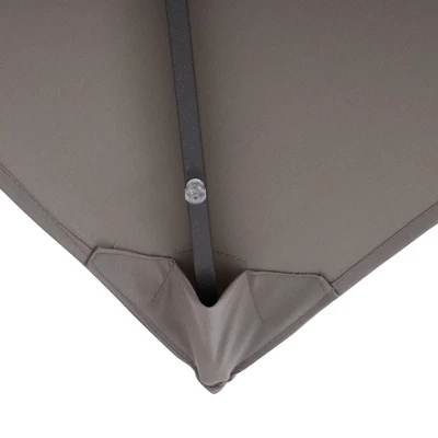 10' X 6.5' Solar LED Patio Umbrella With Tilt And Crank Lift Gray - Wellfor 10 10' X 6.5' Solar LED Patio Umbrella With Tilt And Crank Lift Gray - Wellfor - Image 8