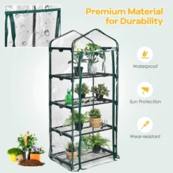 Costway White Mini Greenhouse W/ PVC Cover 4-Tier Portable Warm House 28'' X 19'' X 63'' 16 Costway White Mini Greenhouse W/ PVC Cover 4-Tier Portable Warm House 28'' X 19'' X 63'' -Garden Promotional Store GUEST 7e39ccc0 00dc 4262 9cf5 0ad04954e3c5