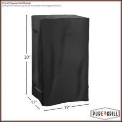 Pure Grill 30-inch Smoker BBQ Grill Cover For Electric Vertical Smokers, Universal Fit Cover 19" X 17" X 30" -Garden Promotional Store GUEST 80d33525 dc41 499d 9137 042f3e31fca8