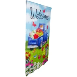 Northlight Welcome Blue Pickup Truck With Flowers Outdoor House Flag 28" X 40" 7 Northlight Welcome Blue Pickup Truck With Flowers Outdoor House Flag 28" X 40" -Garden Promotional Store GUEST 813b40ff 82f3 4e9e 893f d47a45a1c2e4