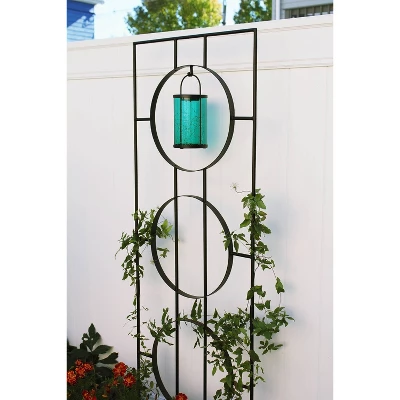 79.75" Tall Iron Modern Samara Decorative Garden Trellis Black Powder Coat Finish - Achla Designs 4 79.75" Tall Iron Modern Samara Decorative Garden Trellis Black Powder Coat Finish - Achla Designs - Image 2