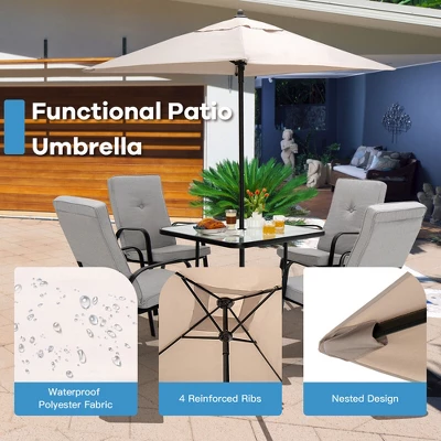 Tangkula 5ft Patio Square Market Table Umbrella Shelter 4 Sturdy Ribs 6 Tangkula 5ft Patio Square Market Table Umbrella Shelter 4 Sturdy Ribs - Image 4
