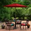 Northlight 9ft Outdoor Patio Market Umbrella With Hand Crank And Tilt, Red -Garden Promotional Store GUEST 82a3f78d 19c3 49ac 886d ca3e0016e688
