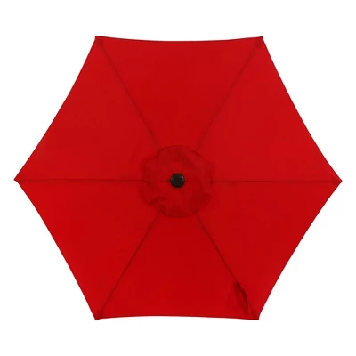 7.5' X 7.5' Outdoor Patio Umbrella With Button Tilt And Crank - Wellfor 7 7.5' X 7.5' Outdoor Patio Umbrella With Button Tilt And Crank - Wellfor - Image 5