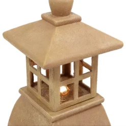 Sunnydaze Decor Sunnydaze 23"H Electric Resin Zen Lantern Outdoor Water Fountain With LED Lights -Garden Promotional Store GUEST 83830edd 6cf2 492c 91a8 e1d4817b3085