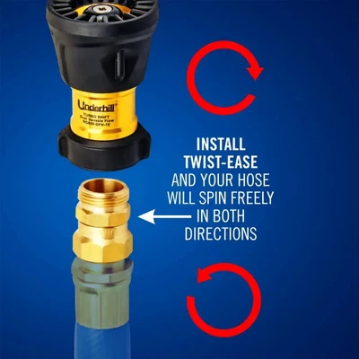 Underhill Garden Hose Nozzle Remover Twist-Ease Kink Eliminator For Kinks, Twist, Tangles, And Cramping W/ Built-In Swivel, 3/4" Attachment (2 Pack) 6 Underhill Garden Hose Nozzle Remover Twist-Ease Kink Eliminator For Kinks, Twist, Tangles, And Cramping W/ Built-In Swivel, 3/4" Attachment (2 Pack) - Image 4