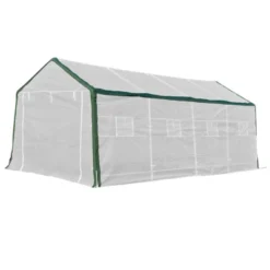 Outsunny 20' X 10' X 8' Heavy-duty Greenhouse, Walk-in Hot House With Windows And Roll Up Door, PE Cover, Steel Frame -Garden Promotional Store GUEST 840fcdc1 a5dd 461f ab54 02ede89124a6