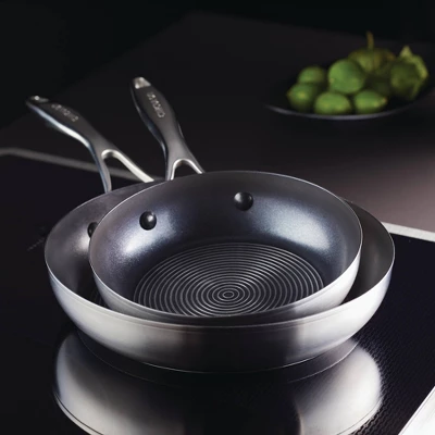 Circulon Next Generation Stainless Steel Twin Pack: 8" & 10.5" Open Frying Pans 4 Circulon Next Generation Stainless Steel Twin Pack: 8" & 10.5" Open Frying Pans - Image 2