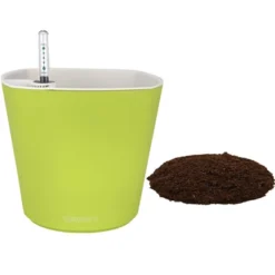 Window Garden 7” Aquaphoric Self Watering Planter, Decorative Planter Pot For House Plants, Ivory Matte