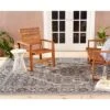 Dahlia 5'2" X 7'2" Outdoor Patio Country Rug Gray/Black - Nicole Miller