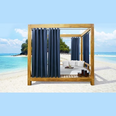 Commonwealth Seascapes Light Filtering Enhance Living Space With Satiny Look Grommet Outdoor Panel Pair Indigo 6 Commonwealth Seascapes Light Filtering Enhance Living Space With Satiny Look Grommet Outdoor Panel Pair Indigo - Image 4