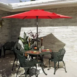 7.5' X 7.5' Outdoor Patio Umbrella With Button Tilt And Crank - Wellfor 32 7.5' X 7.5' Outdoor Patio Umbrella With Button Tilt And Crank - Wellfor -Garden Promotional Store GUEST 87991c4c 70df 448f 9a54 1cec3462fce5