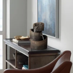 John Timberland Rustic Modern Zen Indoor Tabletop Water Fountain 9 3/4" High Cascading Table Desk Office Home Bedroom Relaxation -Garden Promotional Store GUEST 8916edd1 7bb8 4f2f 9fc6 6096bc25b196