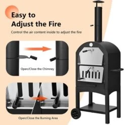Costway Outdoor Pizza Oven Wood Fire Pizza Maker Grill W/ Pizza Stone & Waterproof Cover -Garden Promotional Store GUEST 89e10153 a6aa 4c11 b110 17916594a829