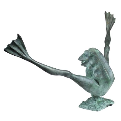 Design Toscano Crazy Legs, Leap Frog Bronze Garden Statue: Large 4 Design Toscano Crazy Legs, Leap Frog Bronze Garden Statue: Large - Image 2