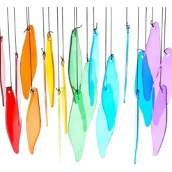 Okuna Outpost Rainbow Wind Chimes For Outdoor Or Indoor Decor (11.22 X 18.9 Inches) -Garden Promotional Store GUEST 8a83b167 2110 4574 bff7 c7126a6dd695