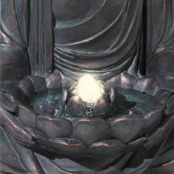 John Timberland Meditating Buddha Zen Bubbler Outdoor Water Fountain With LED Light 24" For Yard Garden Patio Home Deck Porch House Meditation Decor -Garden Promotional Store GUEST 8b84bcdd 2713 4739 944a b985869d02bb