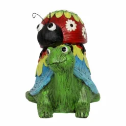 9.25" Resin Garden Turtle And Lady Bug Statue - Exhart -Garden Promotional Store GUEST 8ba50449 0a15 4ddf bc8b 87aec0de3147